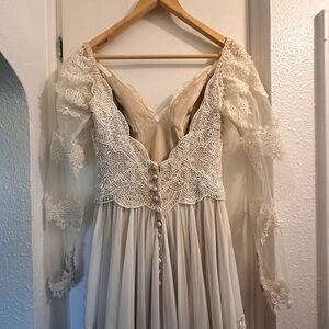 Allure Romance Lace Boho Wedding Dress | Long Sleeve Bridal Gown